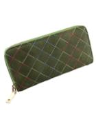 Romwe Green Pu Leather Clutch Bag
