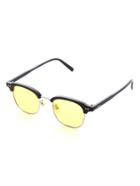 Romwe Half Frame Yellow Lens Sunglasses