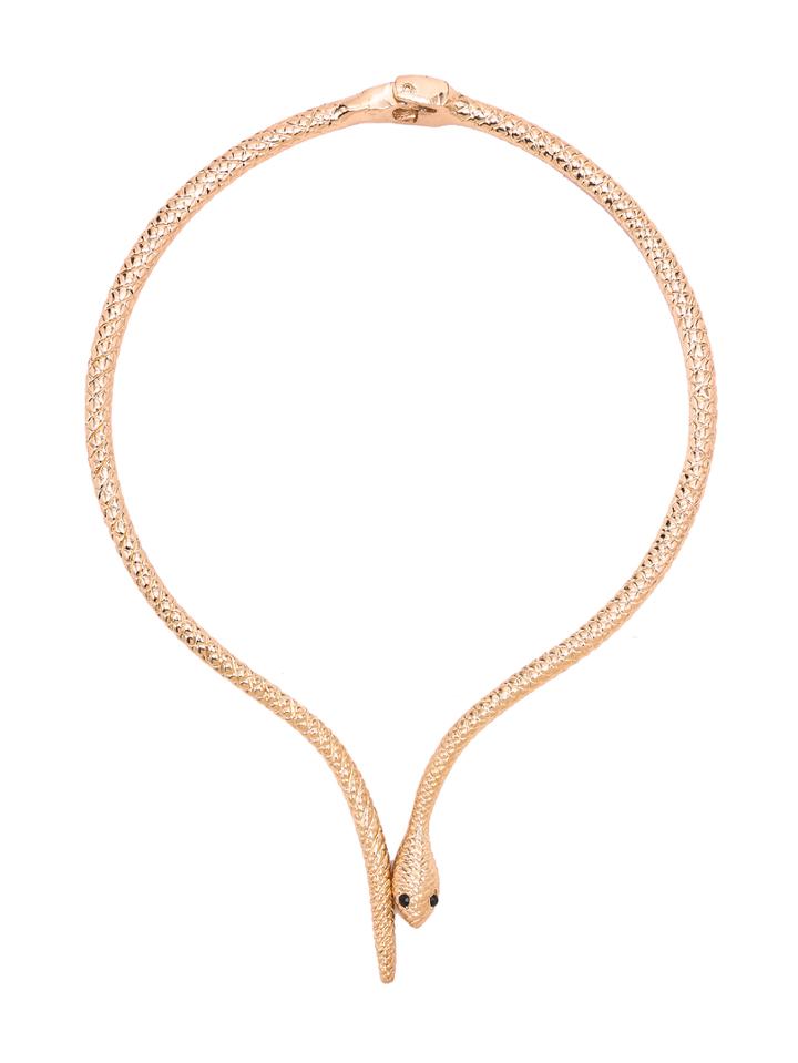 Romwe Golden Snake Alloy Choker Necklace