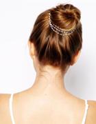 Romwe Multilayers Small Pearl Chain Hair Clips