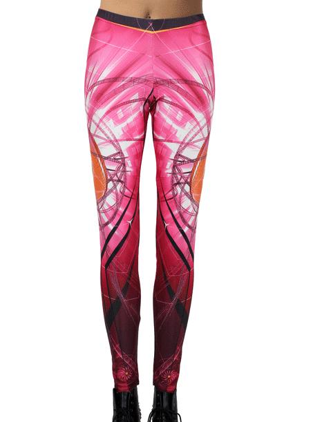 Romwe Red Slim Elastic Print Legging