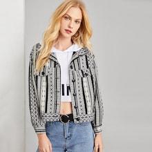 Romwe Button Up Flap Pocket Jacket