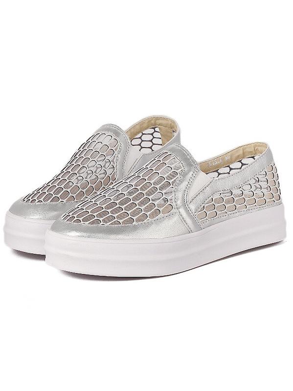 Romwe Grey Hollow Casual Flats