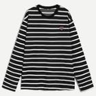 Romwe Guys Embroidered Detail Striped Tee