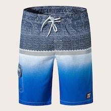 Romwe Guys Cut And Sew Patched Shorts