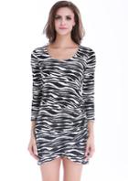 Romwe Striped Bodycon Split Dress