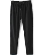 Romwe Drawstring Chiffon Black Pant