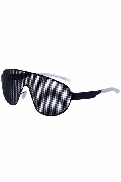Romwe Black Mesh Enclosure Style Sunglasses