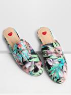 Romwe Multicolor Leaf Print Loafer Slippers