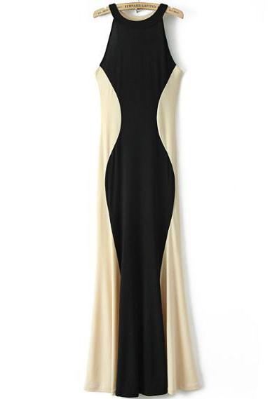Romwe Black Apricot Off The Shoulder Maxi Dress