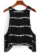 Romwe Tie Dye Print Drop Armhole Tank Top