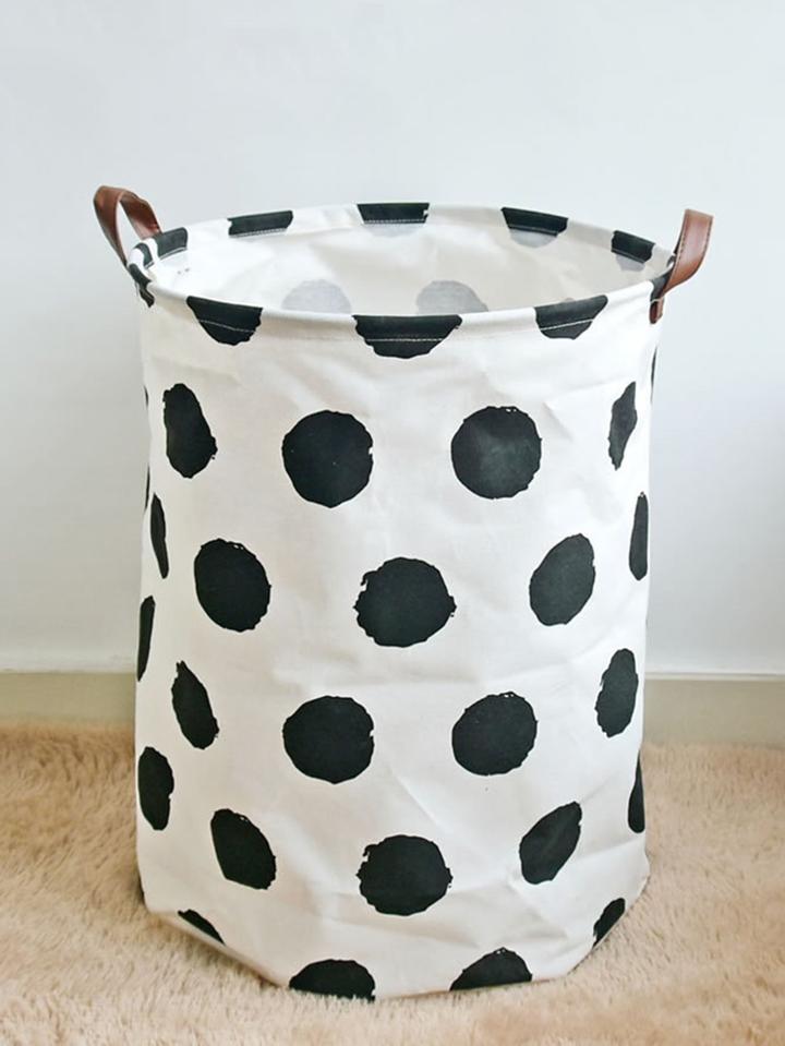 Romwe Dot Overlay Bucket Organizer