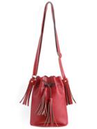 Romwe Red Drawstring Tassel Shoulder Bag