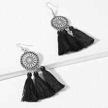 Romwe Tassel Sector Drop Earrings