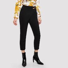 Romwe Solid Belted Pants