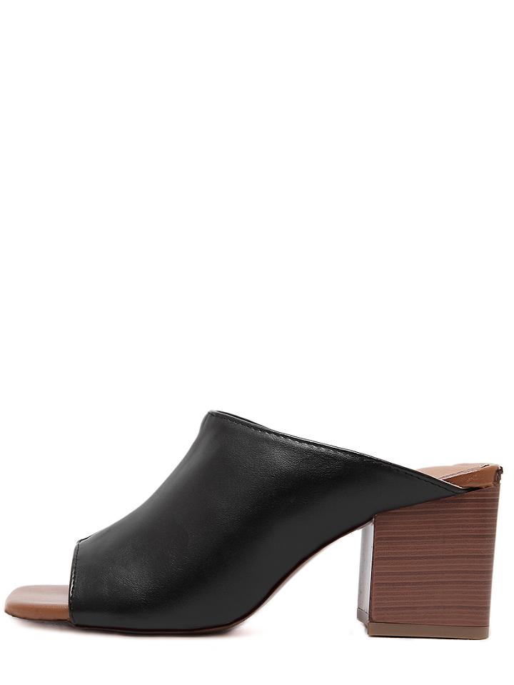 Romwe Black Peep Toe Chuncky Sandals