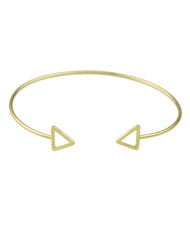 Romwe Gold Plated Thin Cuff Bracelet