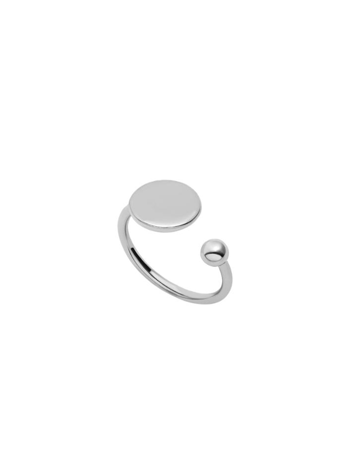 Romwe Silver Round Plate Open Ring