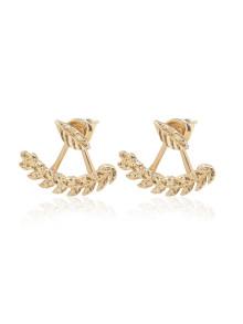 Romwe Leaf Shape Swing Stud Earrings