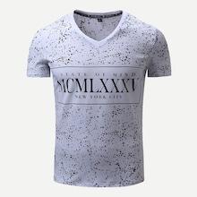 Romwe Men Letter Print Paint Splatter Tee