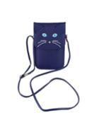 Romwe Blue Cute Cat Pattern Shoulder Bag