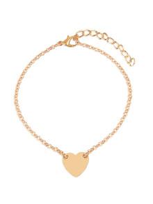 Romwe Heart Detail Chain Anklet
