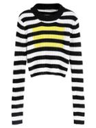 Romwe Black White Striped Long Sleeve Tight Sweater