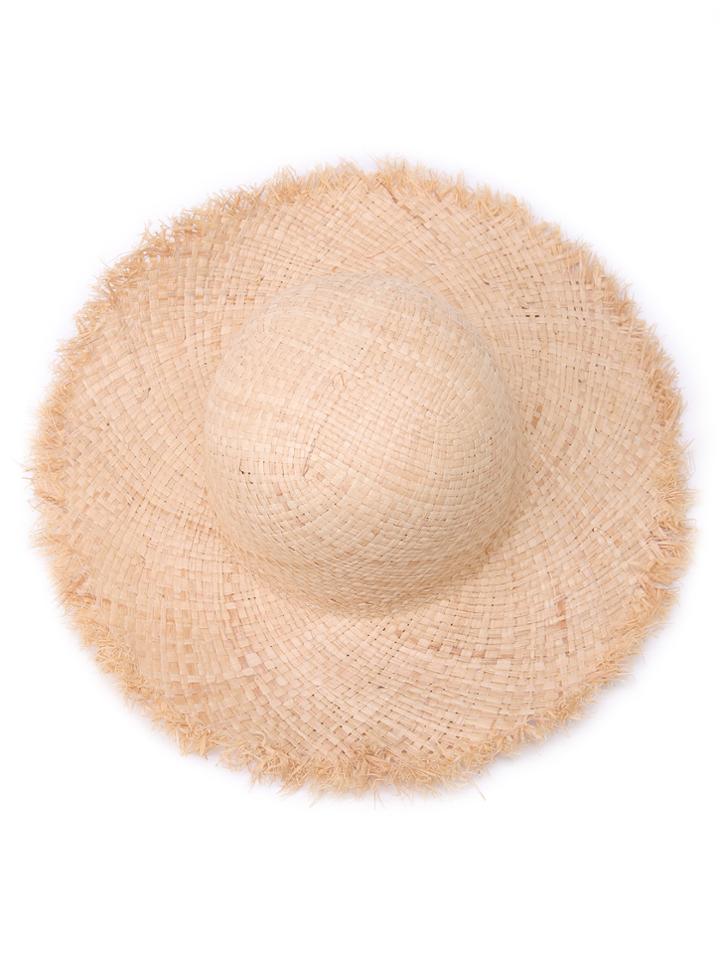 Romwe Raw Edge Raffia Straw Hat