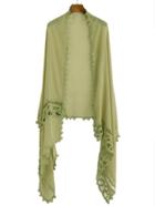 Romwe Olive Yellow Applique Hollow Out Scarf