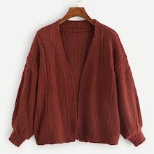 Romwe Open Front Solid Jumper