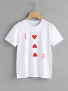 Romwe Playing Cards Printed Tee