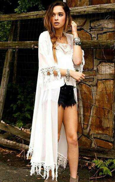 Romwe Lace Tassel Chiffon White Blouse