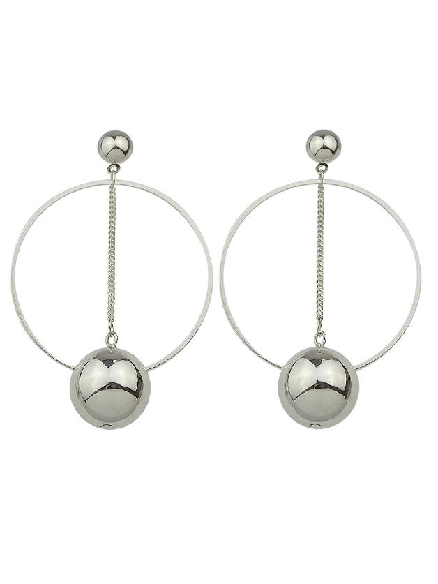 Romwe Beads Big Round Circle Shape Geometric Drop Earrings