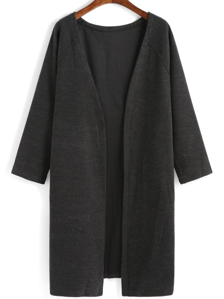 Romwe Long Sleeve Grey Casual Coat