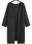 Romwe Long Sleeve Grey Casual Coat