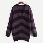 Romwe Plus V Neck Color-block Sweater