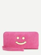 Romwe Pink Happy Smile Design Cute Wallet