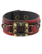 Romwe Adjustable Wide Pu Leather Bracelet