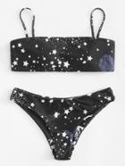 Romwe Star Print Bikini Set