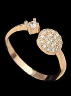 Romwe Gold Diamond Cuff Ring