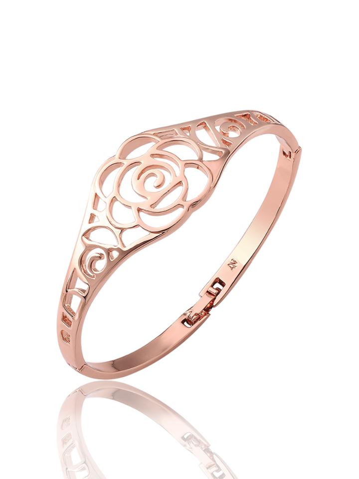 Romwe Metal Hollow Rose Design Bracelet