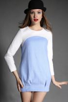 Romwe Colour-block Woolen Slim Dress