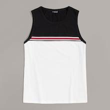 Romwe Guys Colorblock Striped Tank Top