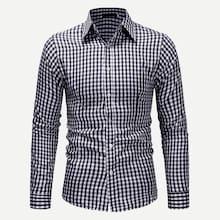 Romwe Men Gingham Shirt