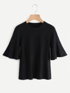 Romwe Lotus Leaf Sleeve Knit Sweater