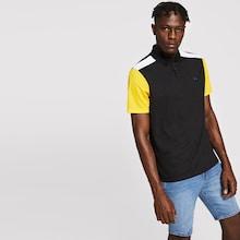 Romwe Guys Contrast Sleeve Button Half-placket Polo Shirt