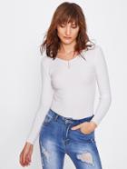 Romwe Hollow Out Ribbed Rendering Sweater