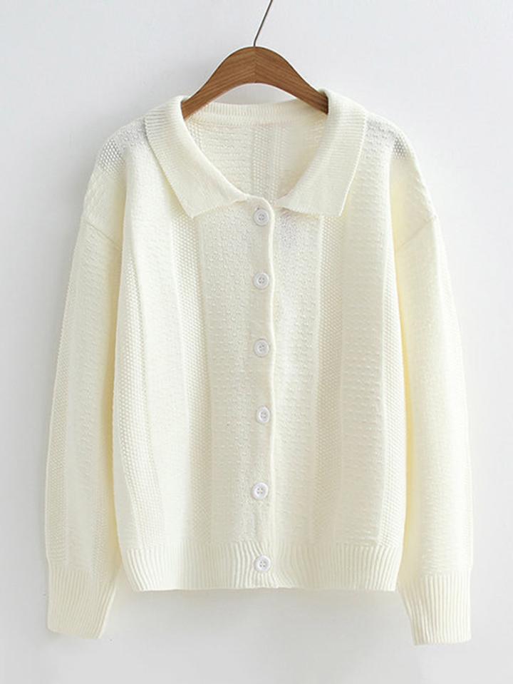 Romwe Button Up Sweater Coat
