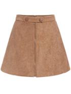 Romwe Zipper A-line Coffee Skirt
