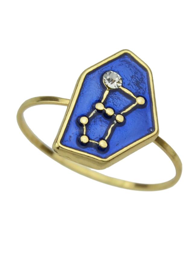 Romwe Number 8 Blue Enamel Metal Ring